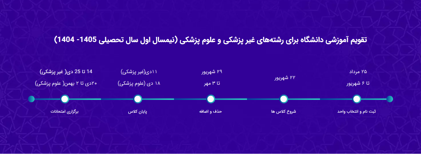 تقویم آموزشی نیمسال 1405 1404